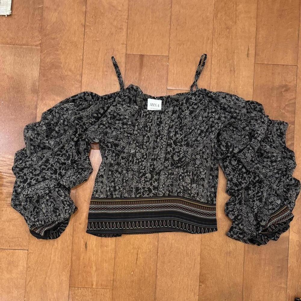 Misa boho billow sleeve top Sz. S - Picture 2 of 3